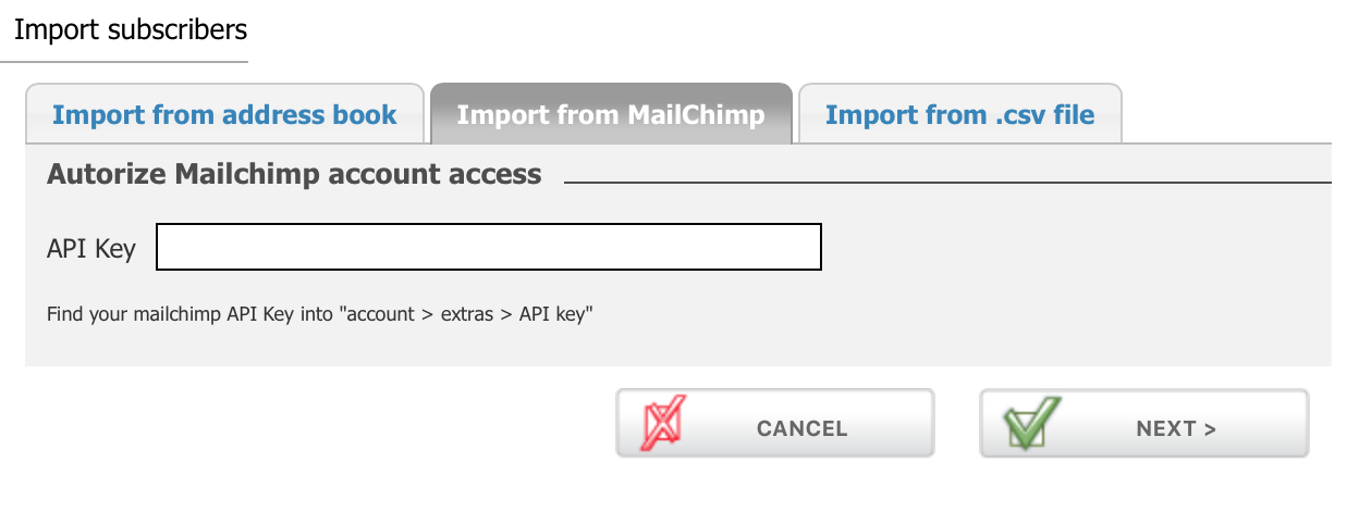 Import contacts from Mailchimp